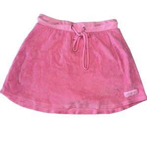 SET Active Pink Velour Terry Drawstring Mini Skirt Skort Women's Size X-Small XS